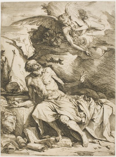 Sankt Hieronymus lytter til den sidste doms trompet af Jusepe de Ribera