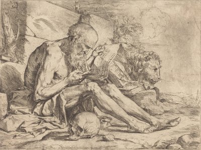 Sankt Jerome Reading af Jusepe de Ribera