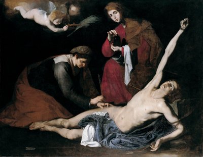 Sankt Sebastian helbredt af de hellige kvinder af Jusepe de Ribera