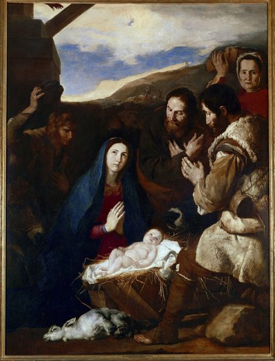 The Adoration of Shepherds Painting by Jose de Ribera dit il Spagnoletto “” the Spanish ”” ”dani af Jusepe de Ribera