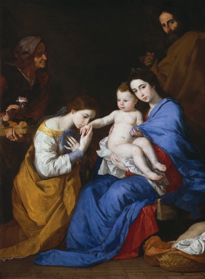Den hellige familie med de hellige Anne og Catherine af Alexandria, 1648. af Jusepe de Ribera