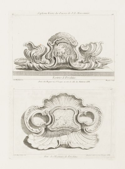Forhøjelse af et porcelænsskrivesæt af Juste Aurèle Meissonnier