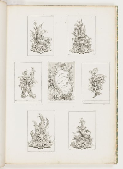 Ornament Design med krebsemotiv, pl. 14 i Livre des Légumes (serie af grøntsagsornament) pl. jeg af Juste Aurèle Meissonnier
