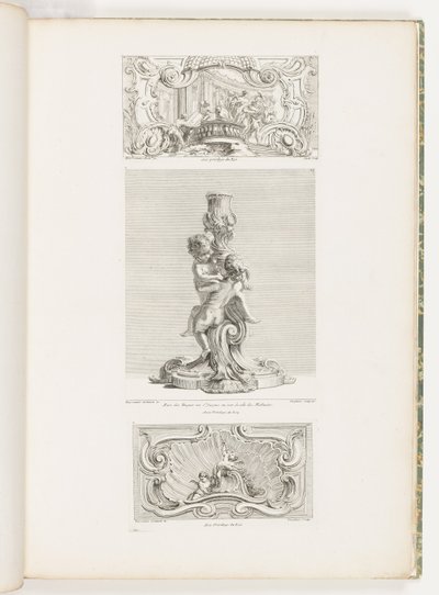 Ornament Panel skildrer bortførelsen af Hélène, pl. 24 i Oeuvre af Juste Aurèle Meissonnier