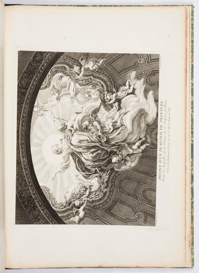 Design til malet loft til kapellet af Jomfruen St. Sulpice af Paris, plade 105, i Oeuvres de Juste-Aurèle Meissonnier (værker af Just-Aurèle Meissonnier) af Juste Aurèle Meissonnier