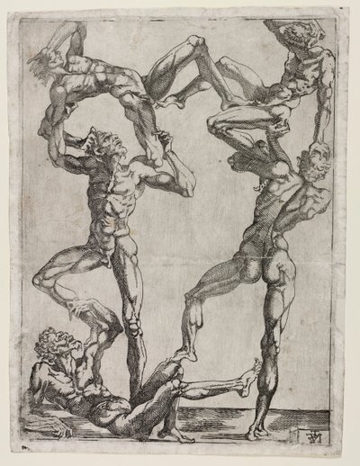 Pyramide af fem mænd, ca. 1543. af Juste de Juste