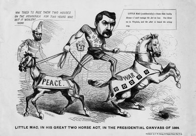 Little Mac, i sit store to-hestes nummer, i præsidentvalget i 1864, udgivet af T.W Strong, New York, ca. 1864 af Justin Howard