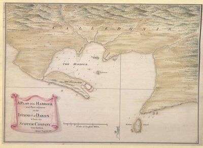 En plan over havnen og de tilstødende dele af ISTHMUS i DARIEN, hvor det skotske kompagni blev bosat. / I. Watson: Ingeniør: 1743. af Justly Watson