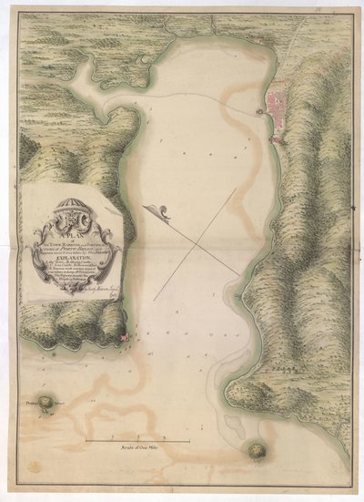 En plan over BYEN. HARBOUR and FORTIFICATIONS of PORTO BELLO. as it appears since it was taken by Adm: VERNON / Af Justly Watson; Ingeniør: 1742. af Justly Watson