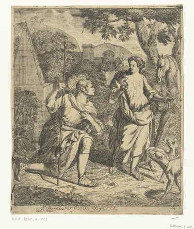 Pastoral scene sætter Granida i Daifilo af Justus Brouwer