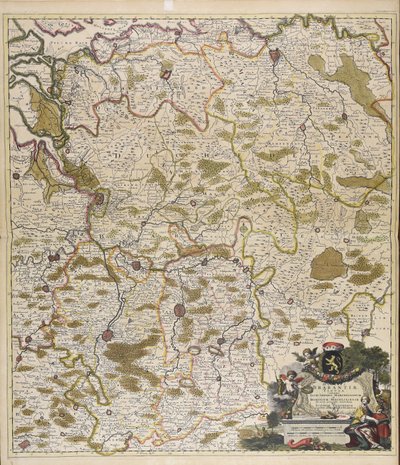 Ducatus Brabantiae tabula : continens Sacri imperii Marchionatum et Dominium Mechliniense / de novo accurate emendata per Iustinum Danckerum. af Justus Danckerts