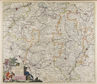 Ducatus Lutzenburgi nova et accurata tabula : cum adjacentibus provinciis et omnibus suis regionibus delineatio / per Iustinum Danckerts af Justus Danckerts