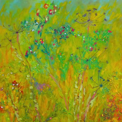 Farverig mark med vilde blomster af Justyna Jaszke