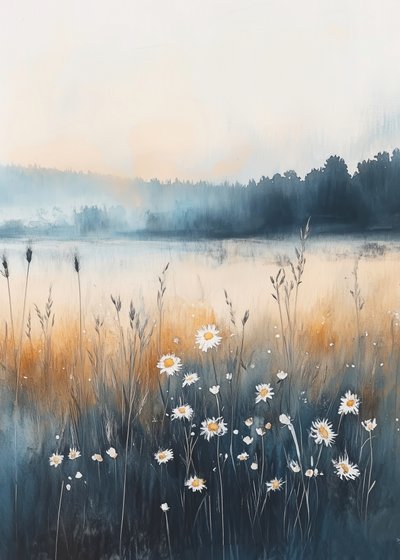 Tågede eng-tusindfryd af Justyna Jaszke