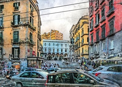 Akvarelkunst fra Napoli, Italien (13) af Justyna Jaszke