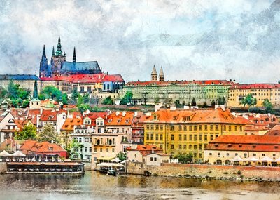 Udsigt over Prag Slot af Justyna Jaszke