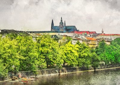 Prag Slot og floden af Justyna Jaszke