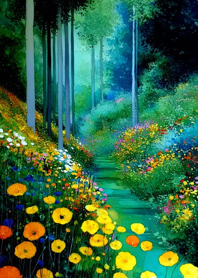 Den solbeskinnede blomstersti af Justyna Jaszke