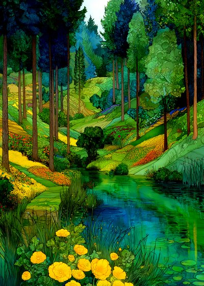 Den livlige Forest River-dal af Justyna Jaszke