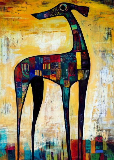 Farverig patchwork-hund af Justyna Jaszke