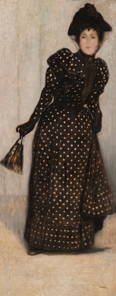 Kvinde i en hvid prikket kjole, 1889. af József Rippl Rónai