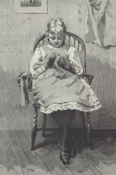 Teenagesyerske, gravering af Fortuné Méaulle (1844-1901) (gravering) af K. McCausland
