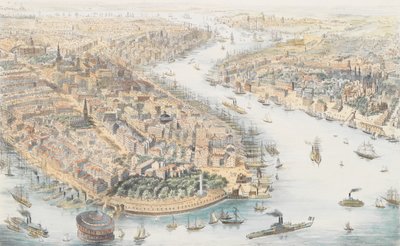 New-York Fra sydvest, ca. 1852. af K. Th. Westermann