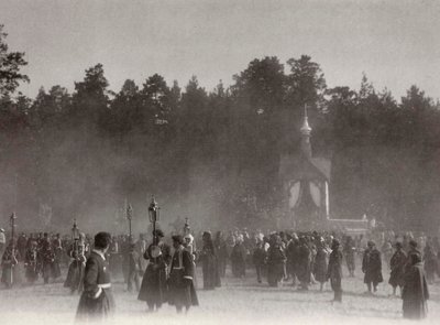 Påskeoptog, Sarov Kloster, Rusland, 1903 af K. von Hahn