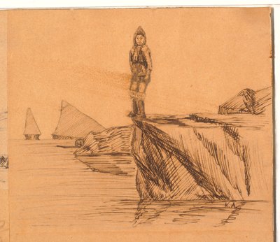 Kvinde på en klippe af Kaarale Andreassen