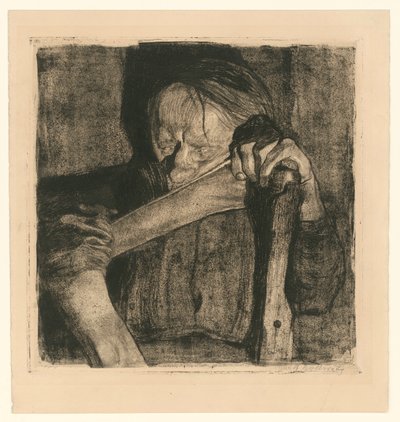 Under hamringen (blad 3 fra »Bauernkrieg«, 5. udgave) af Käthe Kollwitz