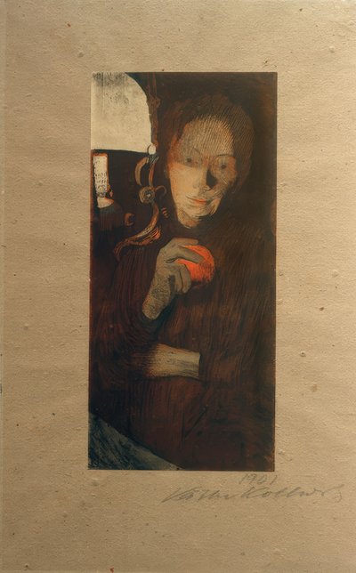Kvinde med appelsin af Käthe Kollwitz