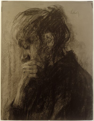 Kvindens hoved i profil af Käthe Kollwitz