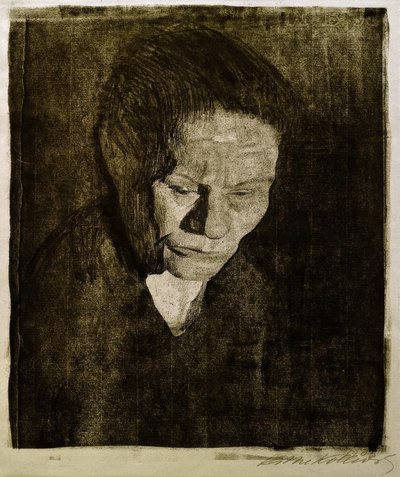 Sænket kvindehoved af Käthe Kollwitz