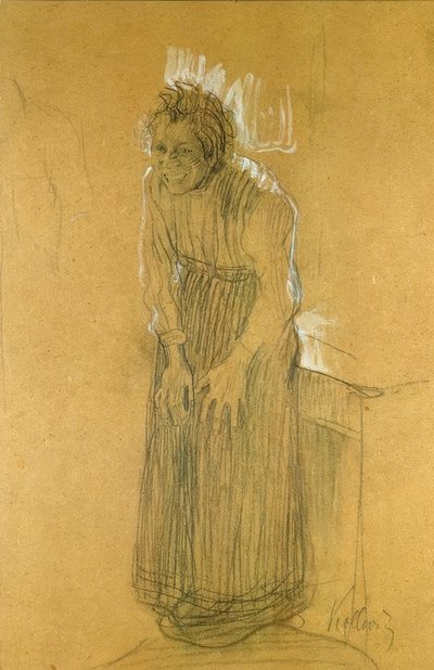 Leende kvinde af Käthe Kollwitz