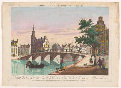 Udsigt over Doelenbrug over Amstel i Amsterdam Le Pont du Doelen a Amsterdam (titel på objekt) af Kaiserlich Franziskische Akademie