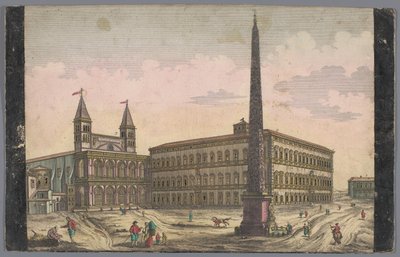 Udsigt over Piazza di San Giovanni i Laterano i Rom Udsigt over Place de St Lean de Lateran (titel på objekt) af Kaiserlich Franziskische Akademie