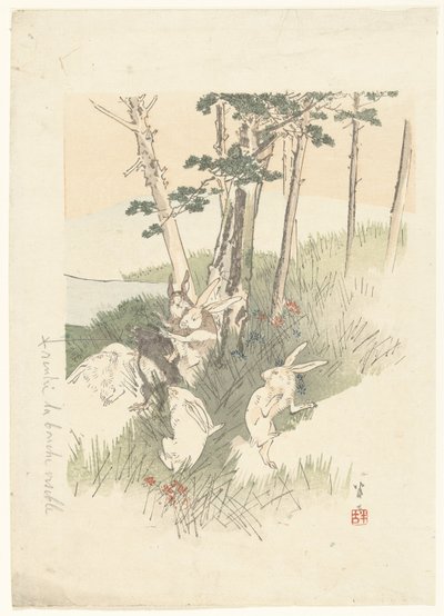 Kaniner og en muldvarp af Kajita Hanko