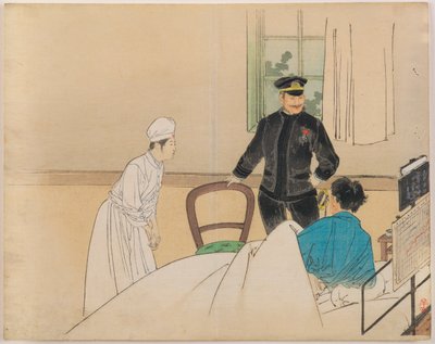 The Torpedo Officer: Frontispice Illustration fra det litterære magasin Bungei kurabu, bind 1, nummer 8 af Kajita Hanko