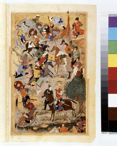 TIMUR (Tamerlane): Timur belejrer hospitalernes slot i Smyrna i 1402. af Kamal ud Din Behzad