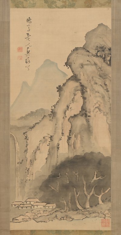 Landskab med vandfald, ca. 1817. af Kameda Bosai