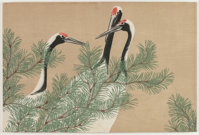Flowers of a Hundred Worlds (Momoyogusa): Traner (Tsuru) af Kamisaka Sekka