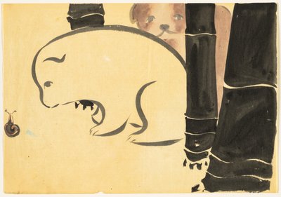 Flowers of a Hundred Worlds (Momoyogusa): Hvalpe (Enokoro) af Kamisaka Sekka
