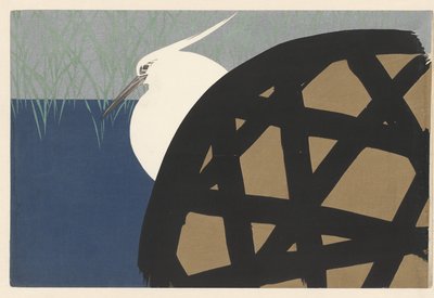 Hvid hejre af Kamisaka Sekka