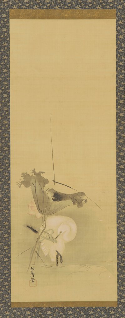 Hejre og lotus, Edo-periode, midten af det 17.-begyndelsen af det 18. århundrede. af Kanô Yôboku Tsunenobu