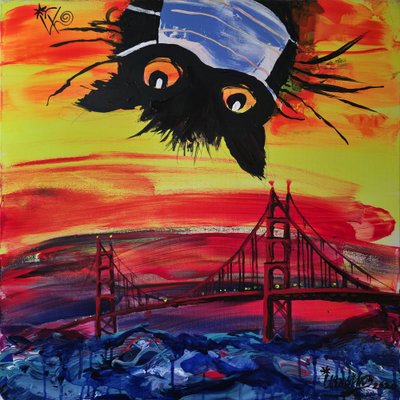 Den maskerede kat ved solnedgang i San Francisco af Kanat Ibragimov