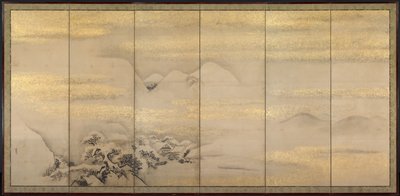 Sommer- og vinterlandskaber ét af et par, 1600-tallet. af Kano Naonobu