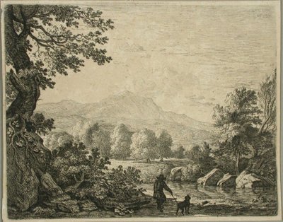 Landskab med mand og hund af Karel Dujardin