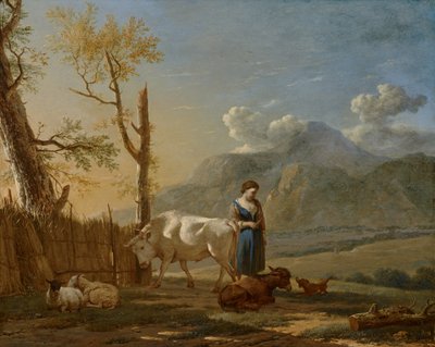 Landskab med en hyrdinde af Karel Dujardin