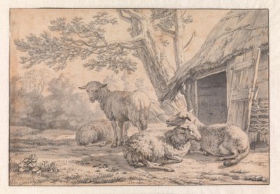 Får ved en lade af Karel Dujardin