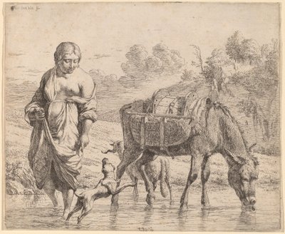 Kvinde krydser en strøm af Karel Dujardin